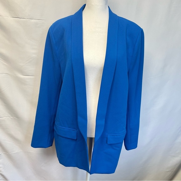 Venus Royal Blue Women’s Open Front Blazer Coat Jacket Size 14 Business Suit - Picture 2 of 15